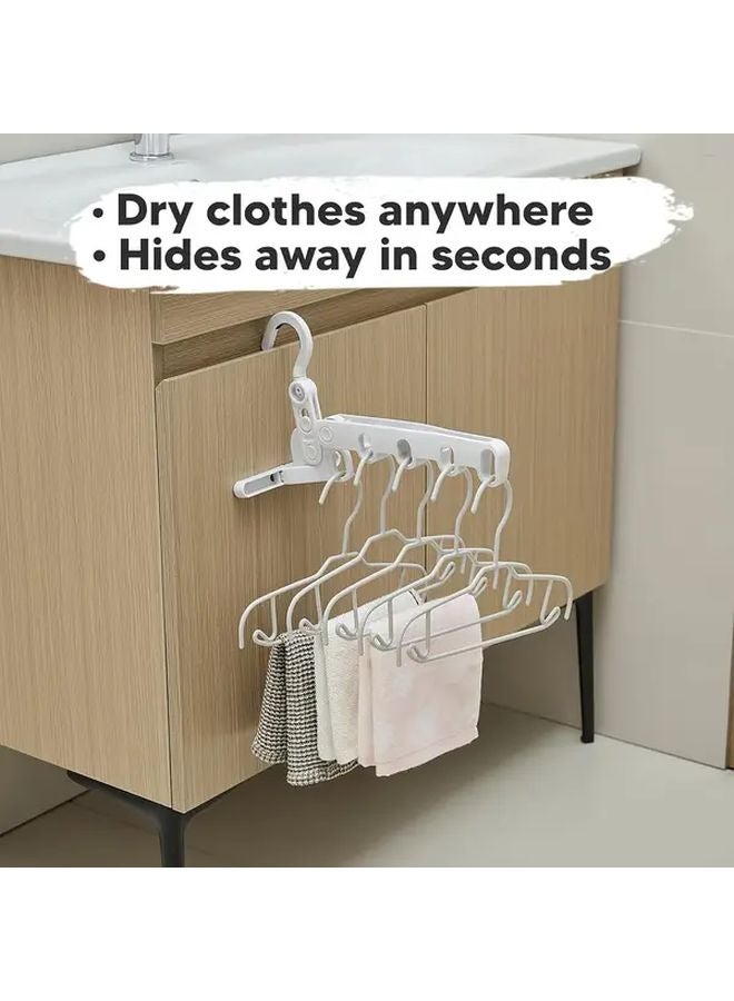 White Portable Foldable Clothes Drying Rack Door Mounted Laundry Organizer For Travel RV Small Spaces - Image 1