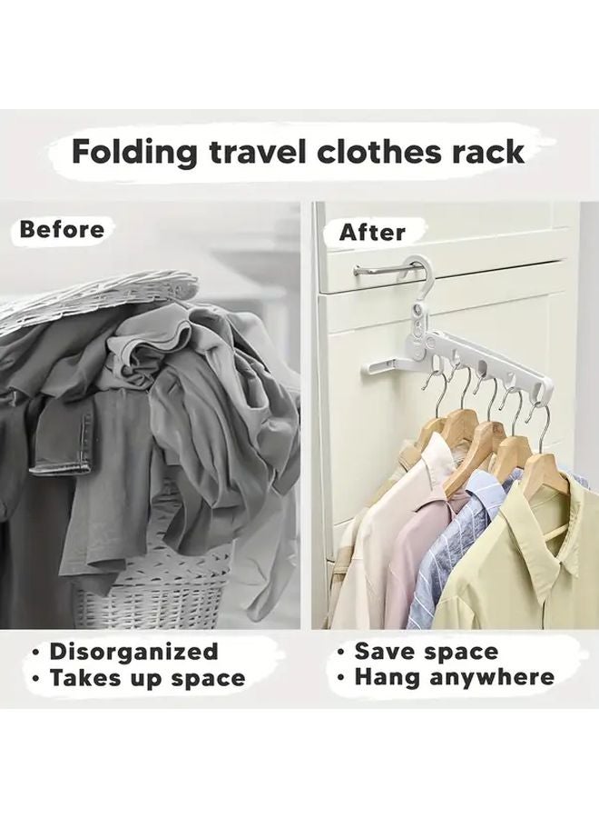 White Portable Foldable Clothes Drying Rack Door Mounted Laundry Organizer For Travel RV Small Spaces - Image 5