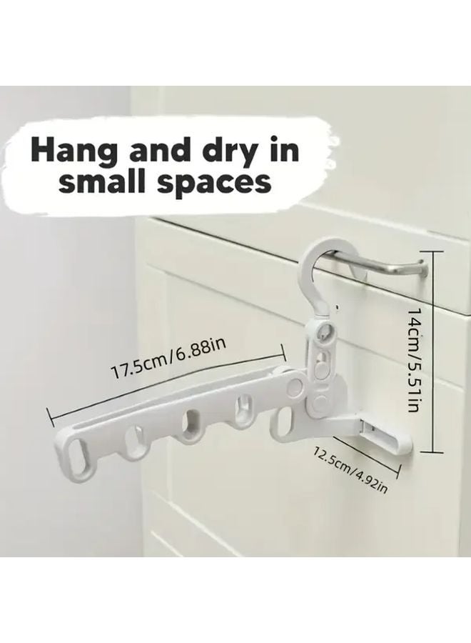 White Portable Foldable Clothes Drying Rack Door Mounted Laundry Organizer For Travel RV Small Spaces - Image 4