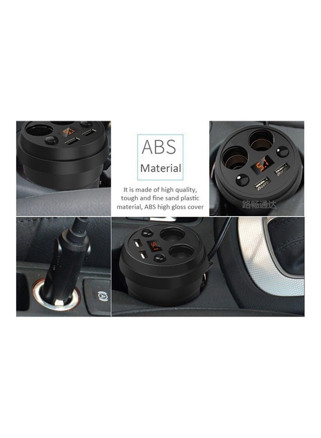 Loquat 3.1A Dual USB Car Mobile Charger With Voltage Current Display Black - Image 5