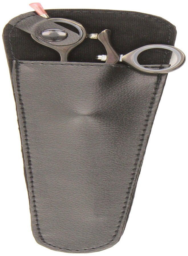 شيرز دايركت مقص ShearsDirect الياباني 440C ذو 22 سنًا، مصنوع من التيتانيوم الأسود، مزود بمفصل دوار جانبي وحجر وردي، بطول 7.5 بوصة. - Image 2