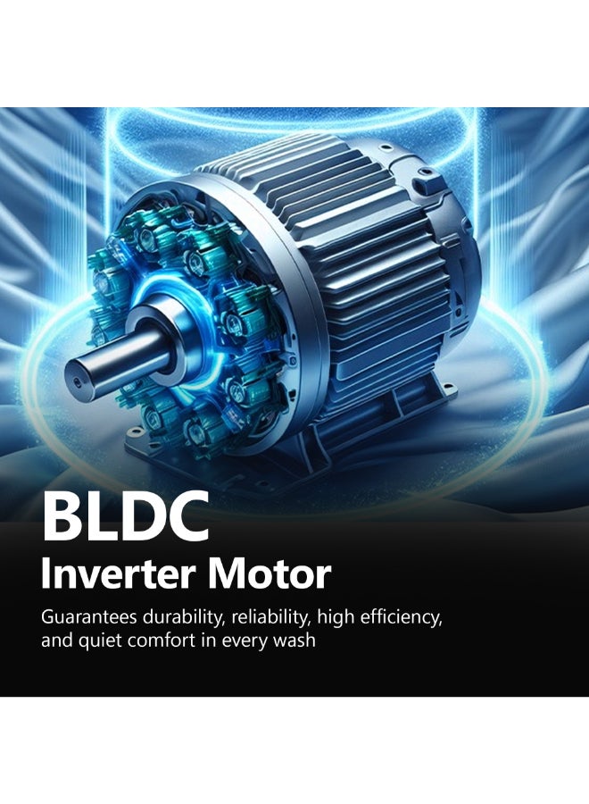 Daewoo 12KG Washer, 8kg Dryer, Front Load Washing Machine with Lunar Dial, 1400 RPM, 15 Programs, Fully Automatic, Digital LED Display, BLDC Inverter Motor, Turbo Wash, Drum Clean, Silver-DW-C2871SL-1 Year Warranty-Korean brand - Image 3