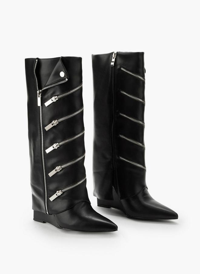 Celeste Women Zip Closure High Shaft Boots - Image 3