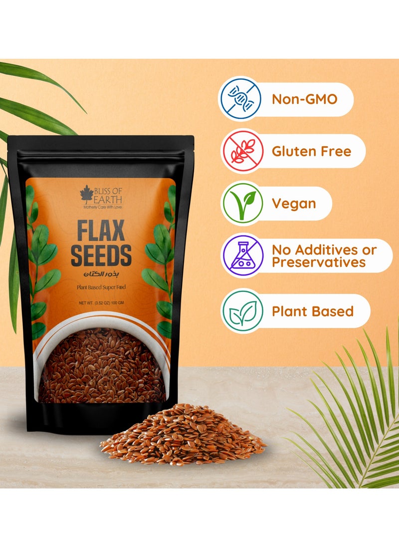 BLISS OF EARTH 100g Flax Seeds Raw Superfood for Weight Loss and Omega Rich High in Protein  - Image 3