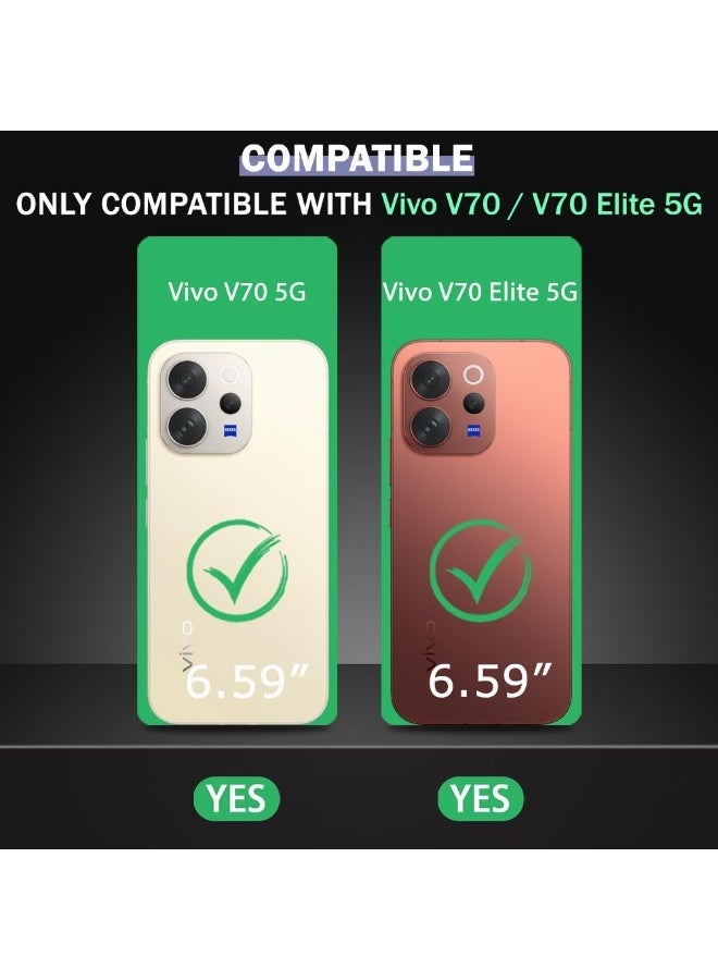 غطاء خلفي شفاف شفاف لهاتف Vivo V70 5G / V70 Elite 5G مع حماية للكاميرا مضاد للأصفر ومضاد لبصمات الأصابع وغطاء واقٍ خفيف الوزن - أسود - Image 4