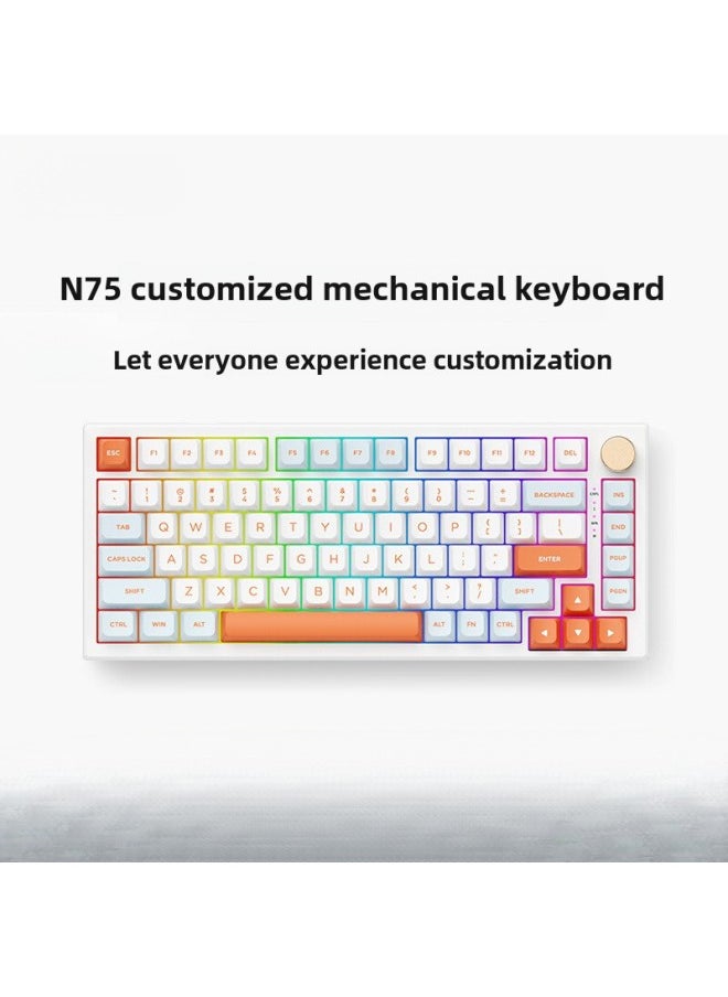 VGN N75 Game Power Customized Mechanical Keyboard Gasket Structure 75% With Full Key Hot Plug Other-Colour:N75pro Vapor Wave Axis Pro Caribbean Rgb-three Mode-82 Keys