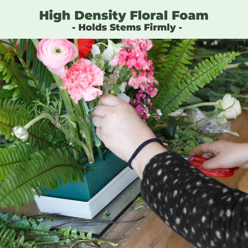AYNAUHX Upgraded 6 Pack Floral Flower Foam Blocks, Green Plant Foam for Flower Arrangements, Wet & Dry Florist Foam Styrofoam for Fresh and Artificial Flowers (5.5"L X 3.1"W X 1.6"H) - Image 5