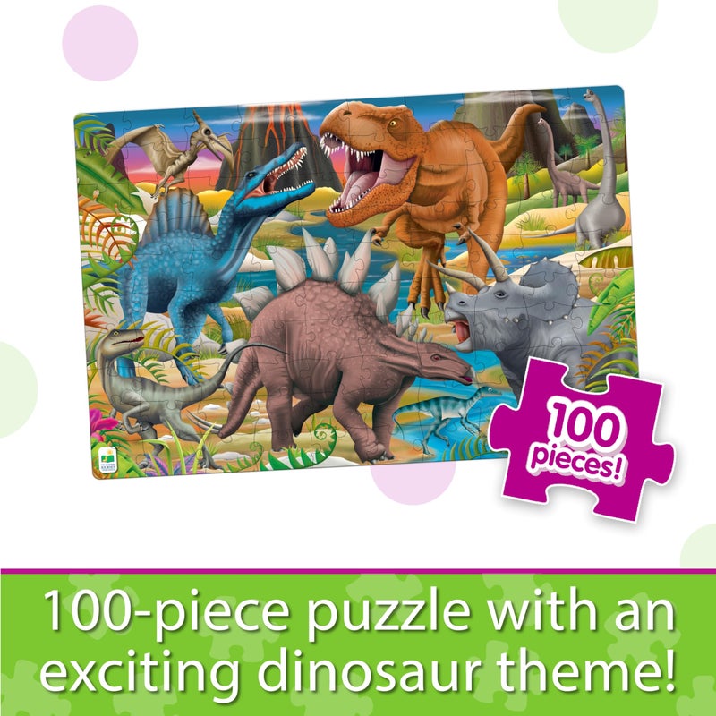 The Learning Journey Puzzle Doubles Glow in the Dark - Dinos - 100 Piece Glow in the Dark Preschool Puzzle (3 x 2 feet) - Educational Gifts for Boys & Girls Ages 3 and Up (787533) - Image 2