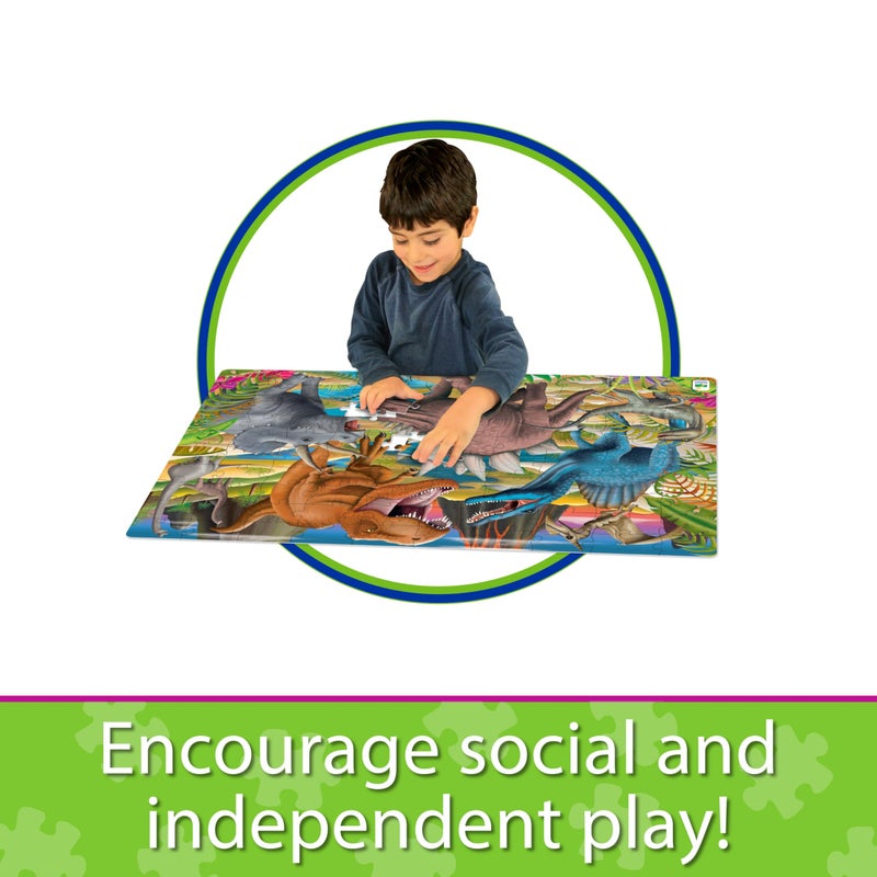 The Learning Journey Puzzle Doubles Glow in the Dark - Dinos - 100 Piece Glow in the Dark Preschool Puzzle (3 x 2 feet) - Educational Gifts for Boys & Girls Ages 3 and Up (787533) - Image 4