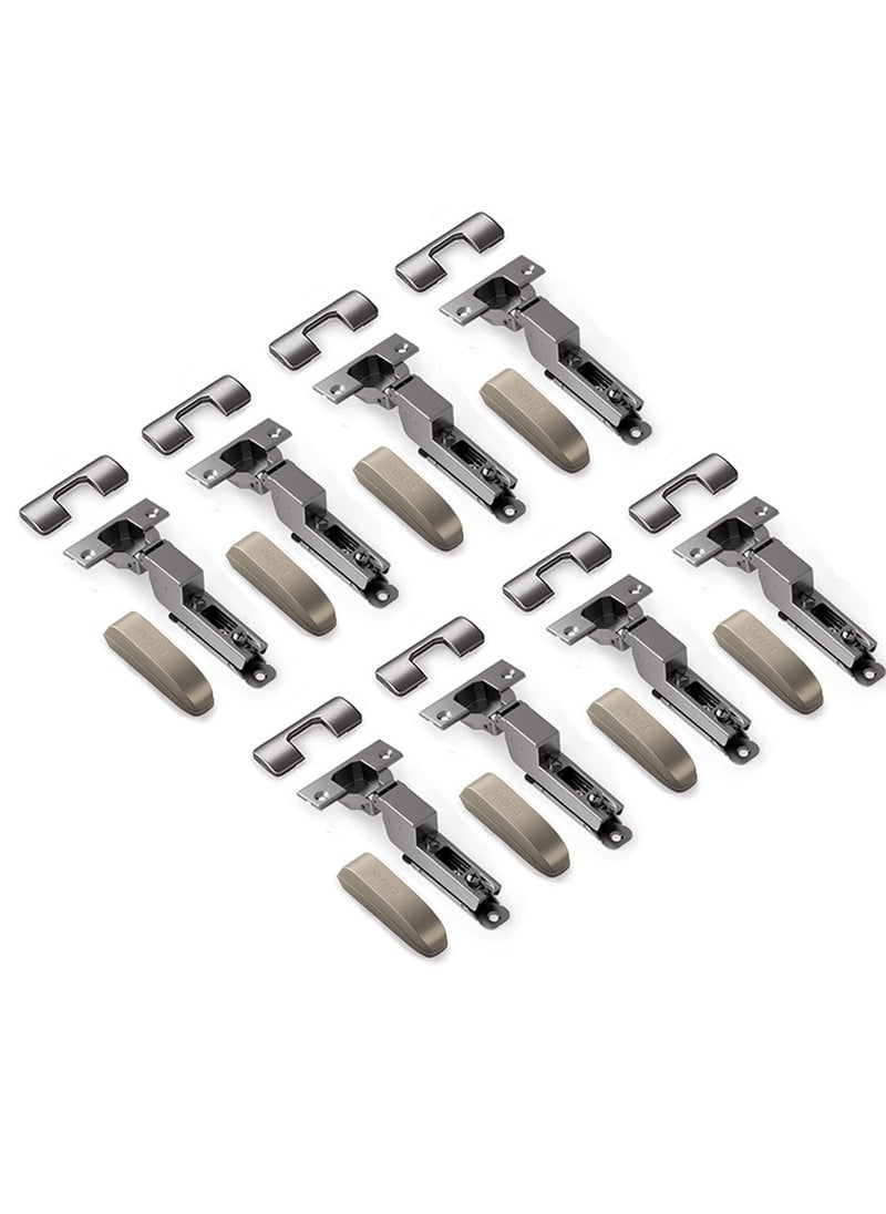 Pack of 8 Inset Soft Close Cabinet Wingless Hinge -Black Electroplated, 95 Degree Opening Angle, 16-25mm Application, Strong Hydraulic System - Gold Protective Cover & Screws included. - pzsku/Z2EB68F7C9F69D97E84DDZ/45/_/1708331422/10092cac-e0cd-4f13-9312-a4027d6d58be