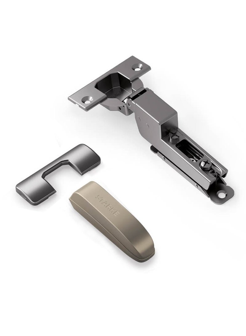 STARKE Pack of 8 Inset Soft Close Cabinet Wingless Hinge -Black Electroplated, 95 Degree Opening Angle, 16-25mm Application, Strong Hydraulic System - Gold Protective Cover & Screws included. - Image 2