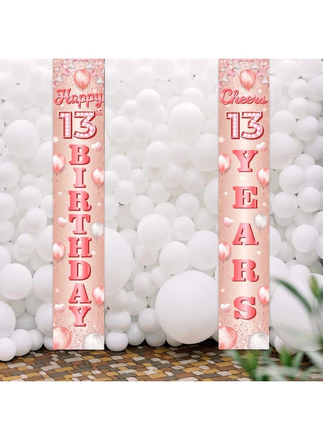 COOSOAR Happy 13Th Birthday Rose Gold Banner Backdrop Cheers To 13 Years Old Confetti Balloons Theme Decor For Girls 13 Years Old Pink Birthday Party Decorations Bday Supplies Gift Background Favors Glitter - Image 4