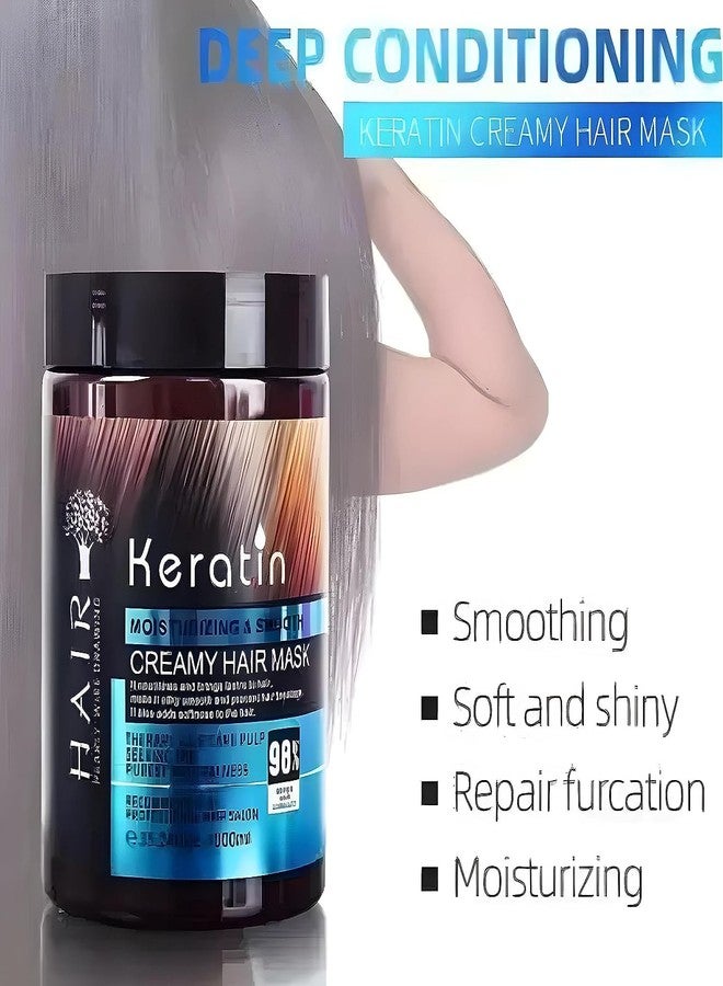 Glowhouse Fresh Keratin Spa Cream Hair Mask Moisturizing & Smoothing For Dry Damaged For All Hair Type (800G),1 Count - Image 4