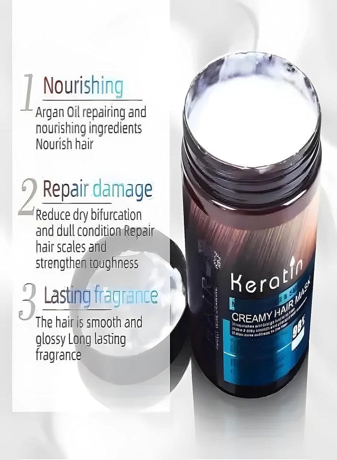 Glowhouse Fresh Keratin Spa Cream Hair Mask Moisturizing & Smoothing For Dry Damaged For All Hair Type (800G),1 Count - Image 2