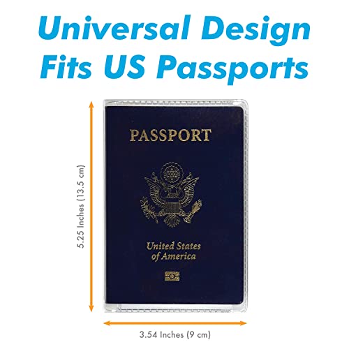 Millennial Essentials Clear & Frosted Passport Cover Plastic Passport Protector Vinyl ID Card Protector Case Holder Travel Pack of 3 (2 Clear + 1 Frosted) - Image 2