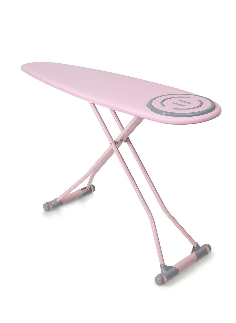 Home Maker - Premium Pink Iron Board With Heat Resistant Cloth Cover & Non-burn Silicon Stoppers, 152x44 cm Table Size - Image 1
