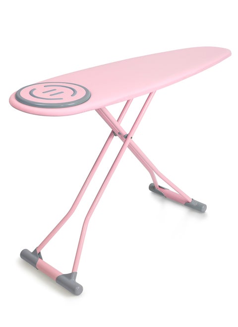 Premium Pink Iron Board With Heat Resistant Cloth Cover & Non-burn Silicon Stoppers, 152x44 cm Table Size
