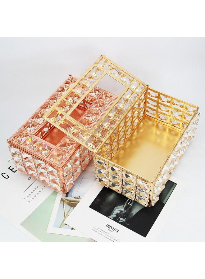 European-style crystal tissue box simple household living room coffee table pumping box desktop napkin cosmetic storage box - Image 2