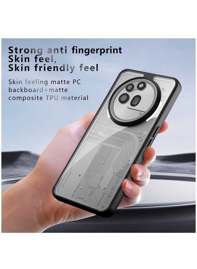 [1+1 Sets] For Nothing Phone 3a Pro Case Cover & Screen Protector Frosted Translucent Back Protective Slim Phone Cover, Anti-Fingerprints, Anti-Fall Drop Protection，Tempered Flims  - Image 2
