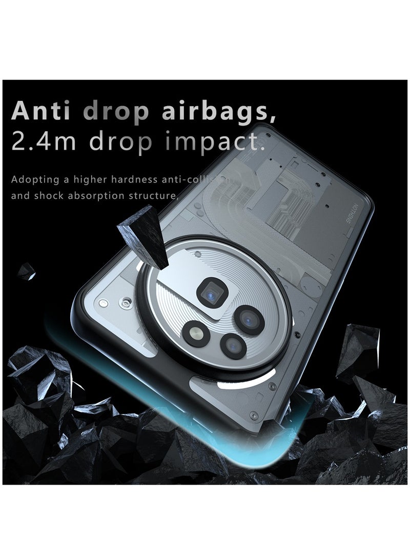 [1+1 Sets] For Nothing Phone 3a Pro Case Cover & Screen Protector Frosted Translucent Back Protective Slim Phone Cover, Anti-Fingerprints, Anti-Fall Drop Protection，Tempered Flims  - Image 3
