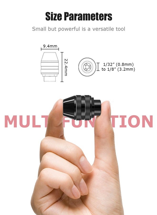 Mellbree Drill Chuck Collet Set for Dremel, 14PCS 1/32" to 1/8" Replacement 4486 Drill Keyless Bit Chuck Shank Rotary Tool Quick Change Adapter - Image 4