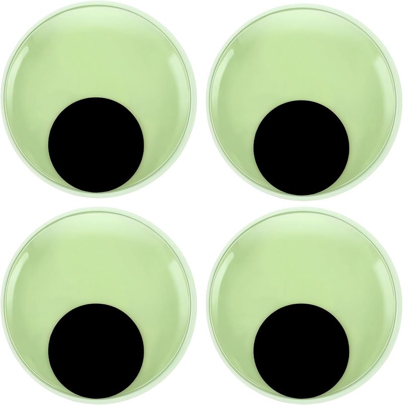 CCINEE 4 Pack Glow in The Dark Giant Googly Eyes, 6 Inches Large Luminous Wiggle Eyes for Halloween Outdoor Bushes Tree Crafts Decoration Self Adhesive Round Glowing Eyes for DIY Craft - Image 1