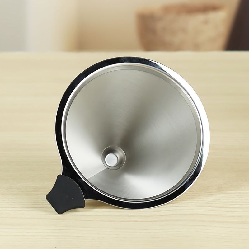 Reusable Stainless Steel Double Layer Coffee Dripper With Stand - Image 3