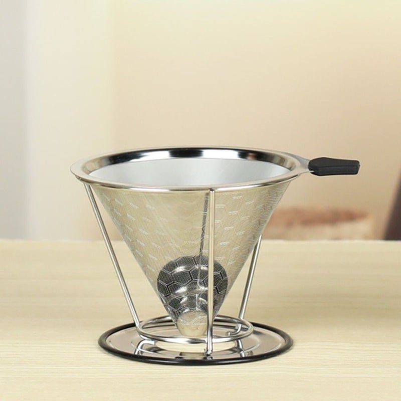 Reusable Stainless Steel Double Layer Coffee Dripper With Stand - Image 5