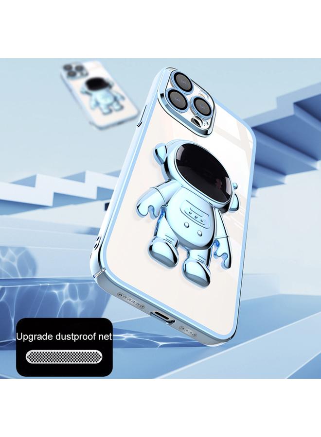 S-TOP Case For iPhone 14 Electroplating PC Astronaut Holder Phone Case with Lens Film - Image 4