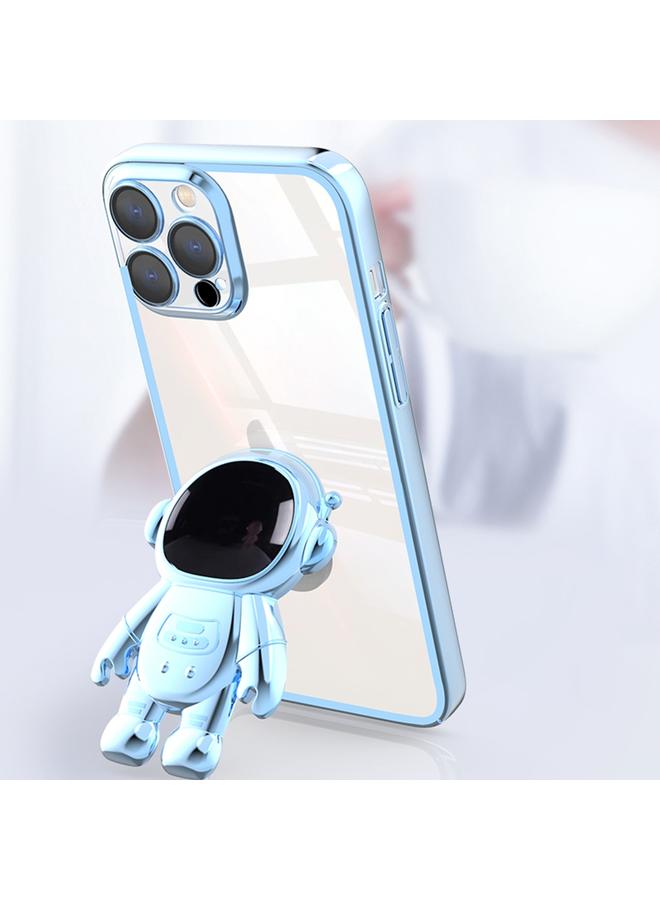 S-TOP Case For iPhone 14 Electroplating PC Astronaut Holder Phone Case with Lens Film - Image 5