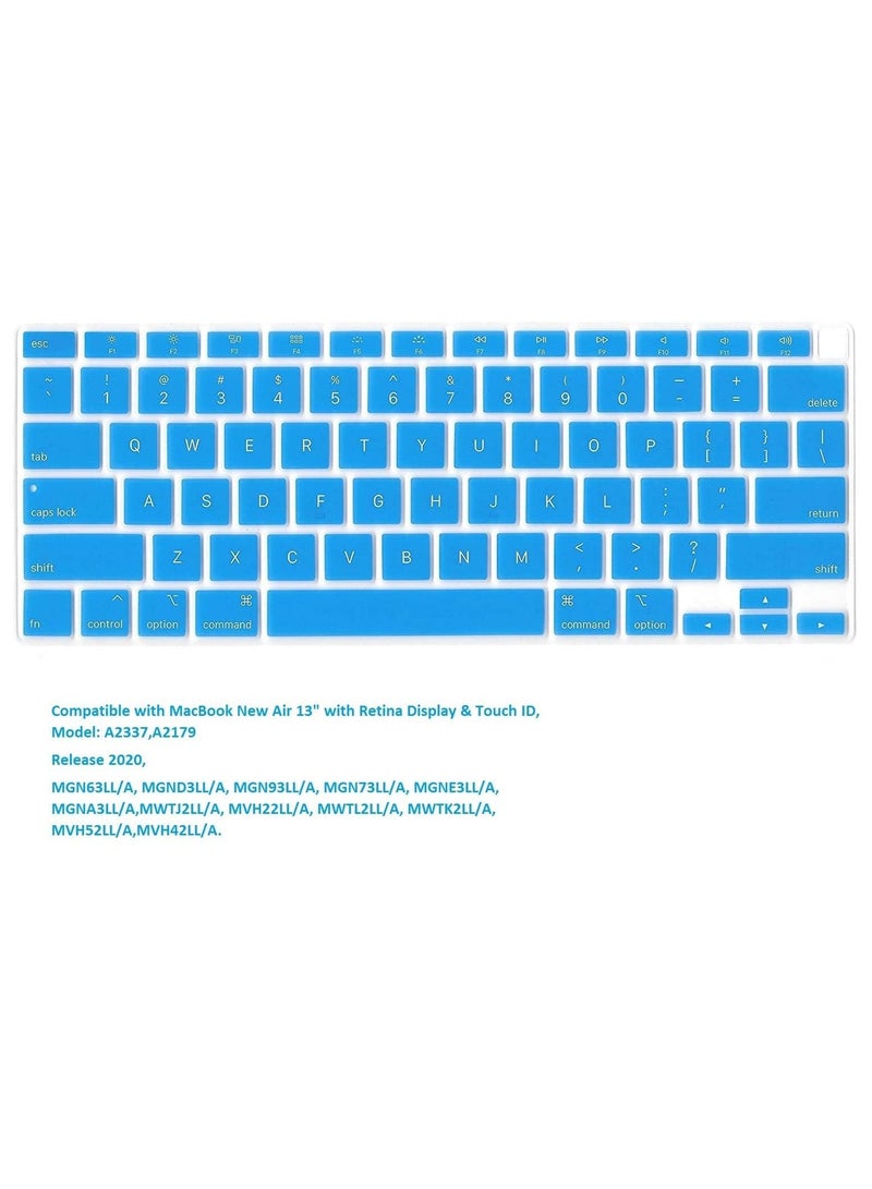 AMM US Layout Keyboard Cover for MacBook New Air 13-Inch Retina Display Touch ID Model A2179/A2337 Release 2020/2021 Sky Blue - Image 3