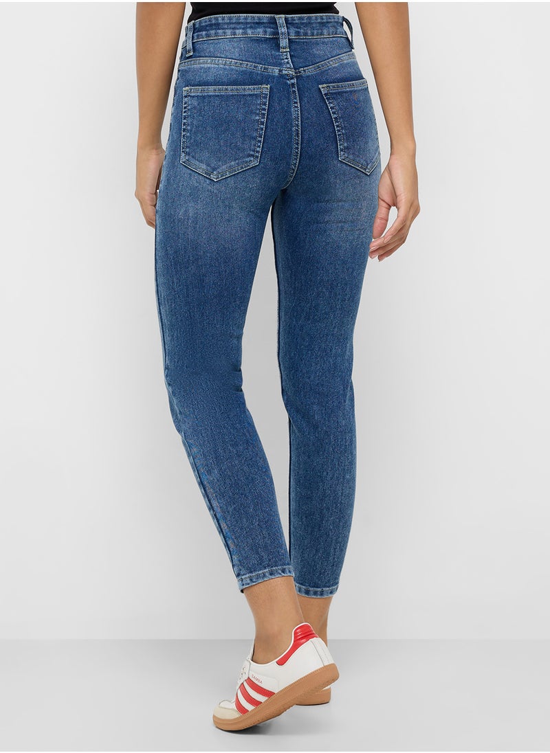 Ginger Distressed Mid Rise Skinny Jeans  - Image 3
