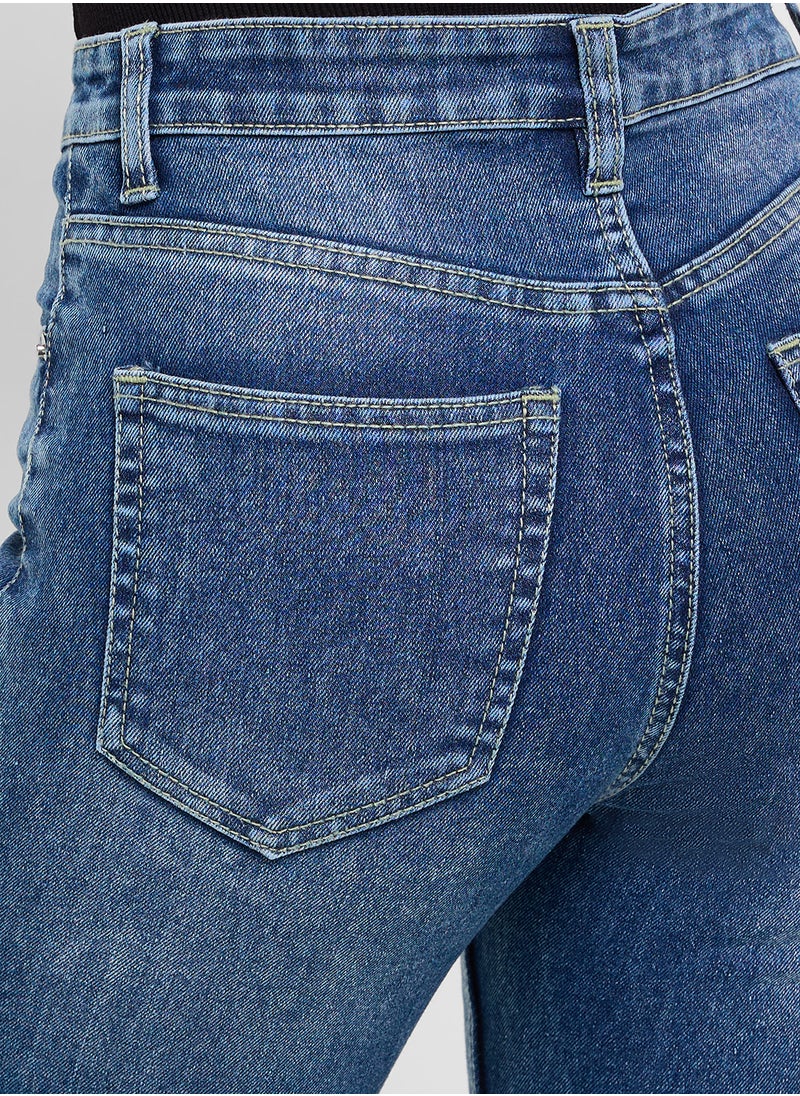 Ginger Distressed Mid Rise Skinny Jeans  - Image 5