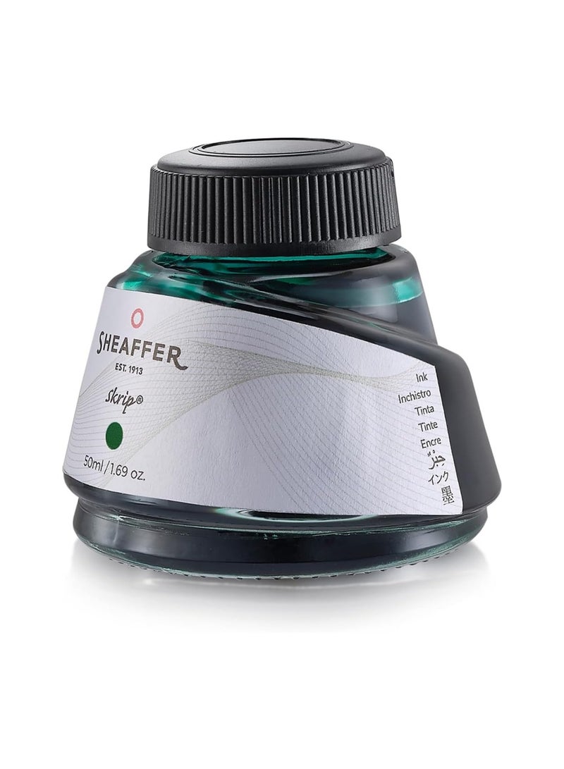 SHEAFFER Skrip Fountain Pen Ink Bottle 50ml Content Green - Image 4