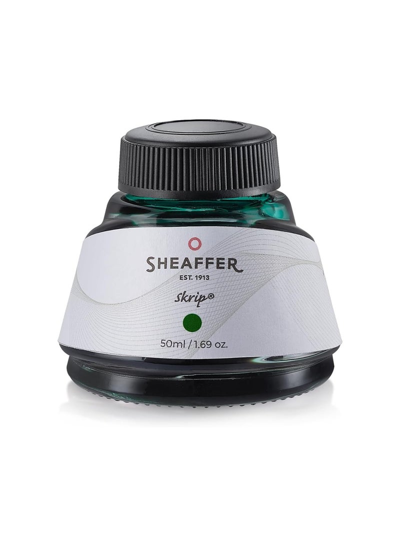SHEAFFER Skrip Fountain Pen Ink Bottle 50ml Content Green - Image 1