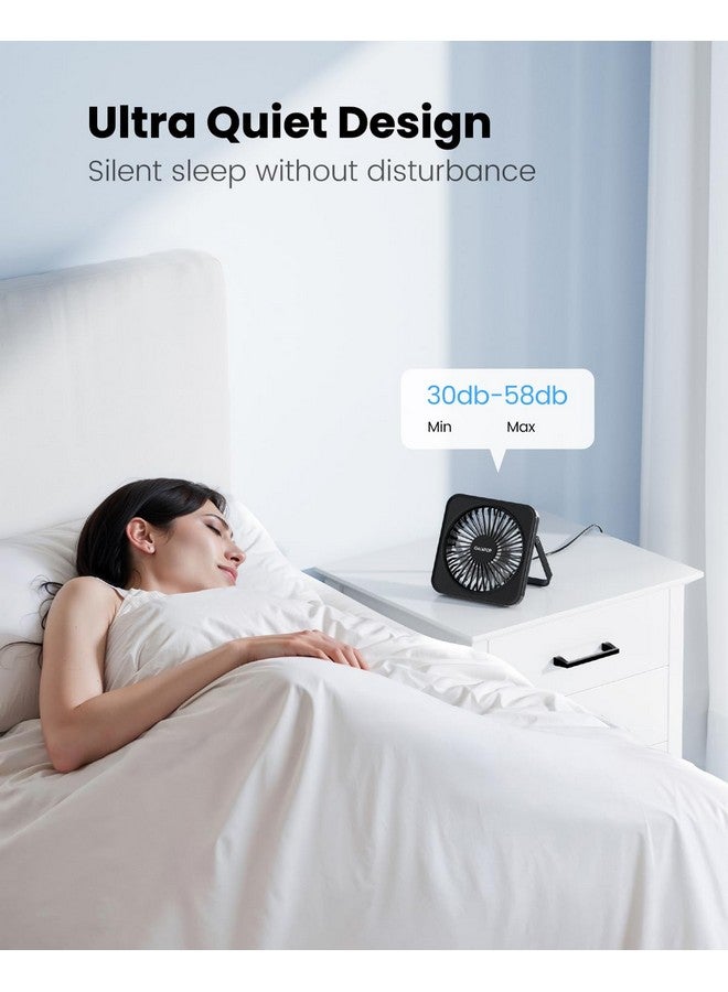 Gaiatop USB Desk Fan, 5 Inch Personal Fan Small Portable Table Fan with 180° Tilt Folding and 3 Speeds, Strong Wind Ultra Quiet Personal Cooling Fan For Office Home Bedroom Desktop Travel - Image 4