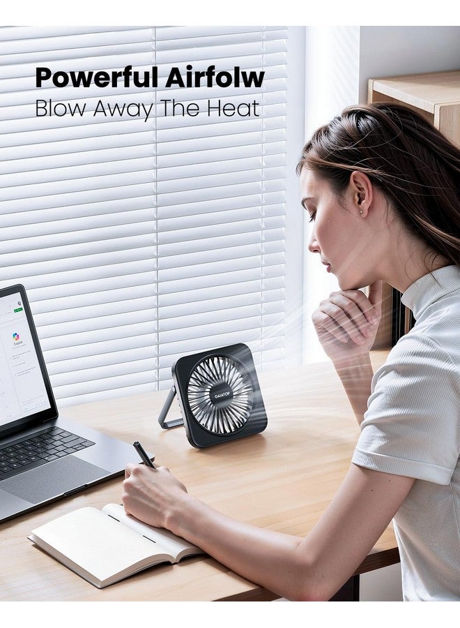 Gaiatop USB Desk Fan, 5 Inch Personal Fan Small Portable Table Fan with 180° Tilt Folding and 3 Speeds, Strong Wind Ultra Quiet Personal Cooling Fan For Office Home Bedroom Desktop Travel - Image 2