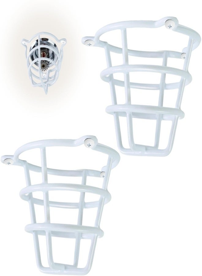 TunaMax (2 Pack) TunaMax White Fire Sprinkler Head Cage Cover Protector Guard for Both 1/2" & 3/4" and Flush Mount & Side Wall & Pendent Semi - Recessed Sprinkler Heads Fire Sprinkler Covers for Ceiling Mount - Image 1