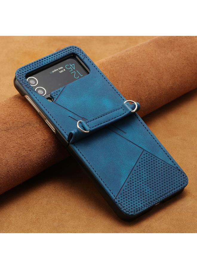 اس-توب جراب لهاتف Samsung Galaxy Z Flip3 5G Dream Triangle جراب هاتف جلدي قابل للطي مع حبل - Image 2