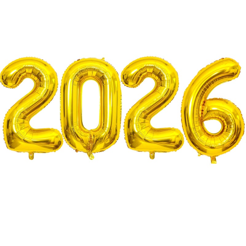 BBPOOL 2026 Gold Balloons 40 Large Gold 2026 Balloons Helium Mylar Foil Balloons for 2026 New Year Christmas Graduation Party Decoration - Image 3