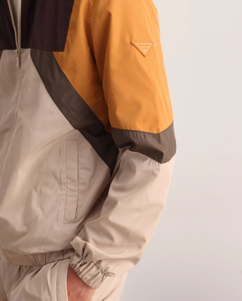 Rare Rabbit Men's High Neck Cut And Sew Jacket