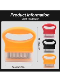 CMGTYYD 2Pcs Meat Tenderizer with 48 Stainless Steel Ultra Sharp Needle Blades, Handheld Meat Poultry Tenderizer, Meat Tenderizer Kitchen Tool for Steak Chicken Beef, for Tenderizing Beef, Pork, Turkey  - Image 4