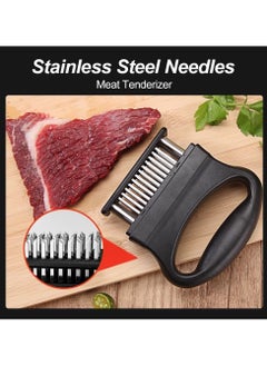 CMGTYYD 2Pcs Meat Tenderizer with 48 Stainless Steel Ultra Sharp Needle Blades, Handheld Meat Poultry Tenderizer, Meat Tenderizer Kitchen Tool for Steak Chicken Beef, for Tenderizing Beef, Pork, Turkey  - Image 5