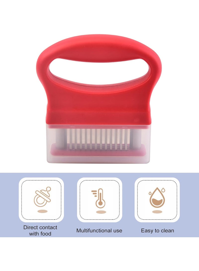 CMGTYYD 2Pcs Meat Tenderizer with 48 Stainless Steel Ultra Sharp Needle Blades, Handheld Meat Poultry Tenderizer, Meat Tenderizer Kitchen Tool for Steak Chicken Beef, for Tenderizing Beef, Pork, Turkey - Image 2