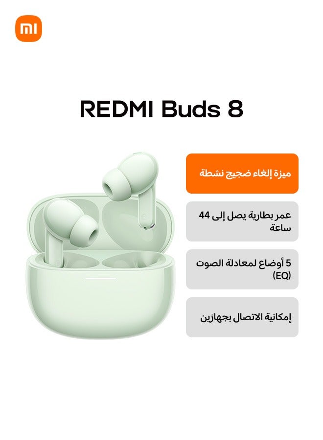 Xiaomi Redmi Buds 8, True Wireless Earbuds, 50dB/4kHz Active Noise Cancellation, 3-mic AI Noise reduction for calls, 11mm dynamic driver, Hi-Res Audio, Up to 11h+44h Battery Life, IP54 green - Image 1