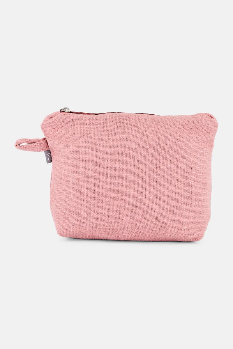 Muy Mucho Women Textured Small Toiletry Bag, Pink