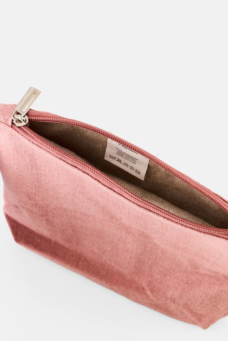 Muy Mucho Women Textured Small Toiletry Bag, Pink