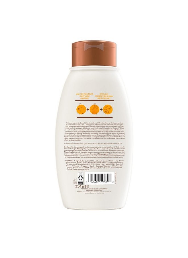 Aveeno Apple Cider Vinegar Blend Clarify & Shine Conditioner, 12Oz/354Ml  - Image 3