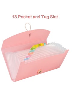 SYOSI 2 Pcs Accordion File Organizer 13 Pockets Receipt Folder Accordion File Organizer Plastic Check Bill File Folder Expanding File Folder Expanding Coupon Organizer with Labels Document Organizer Folder  - Image 2