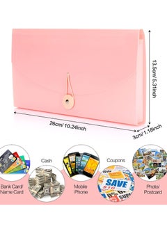 SYOSI 2 Pcs Accordion File Organizer 13 Pockets Receipt Folder Accordion File Organizer Plastic Check Bill File Folder Expanding File Folder Expanding Coupon Organizer with Labels Document Organizer Folder  - Image 3